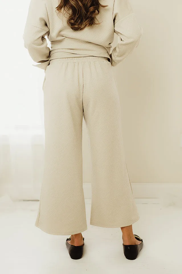 Textured Wide Leg Pants