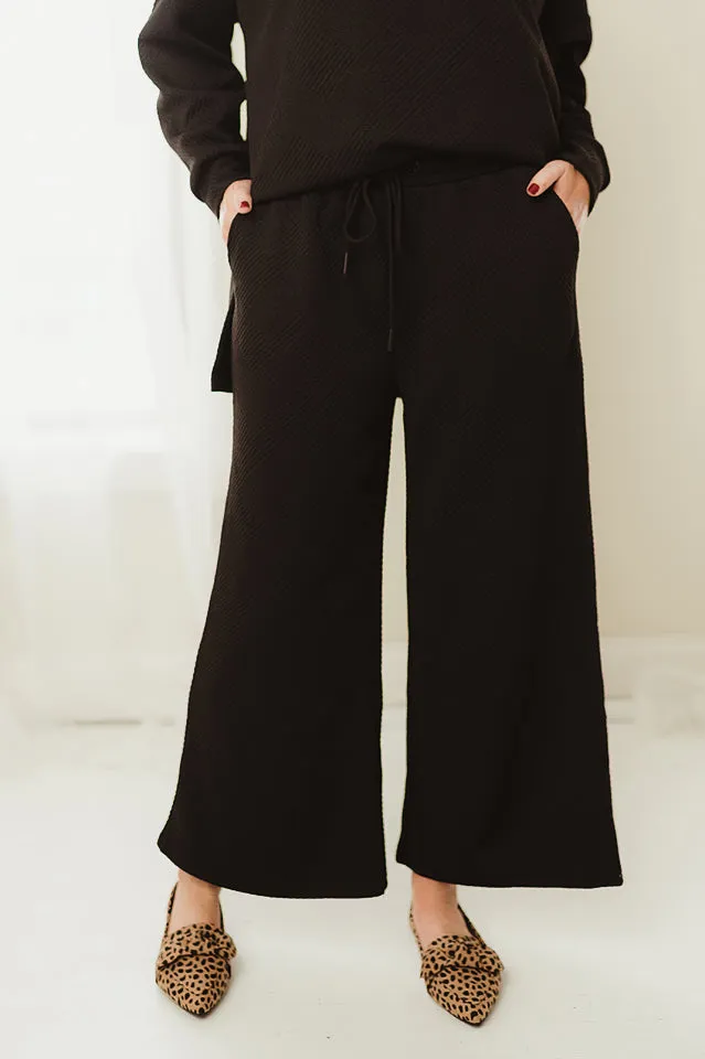 Textured Wide Leg Pants