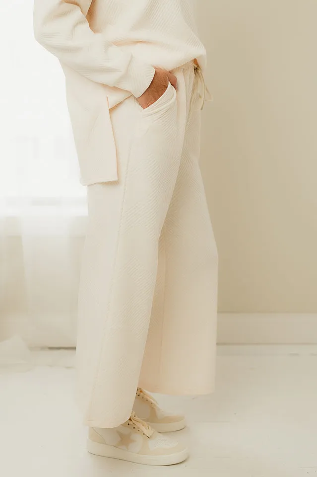 Textured Wide Leg Pants