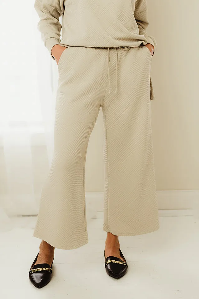 Textured Wide Leg Pants
