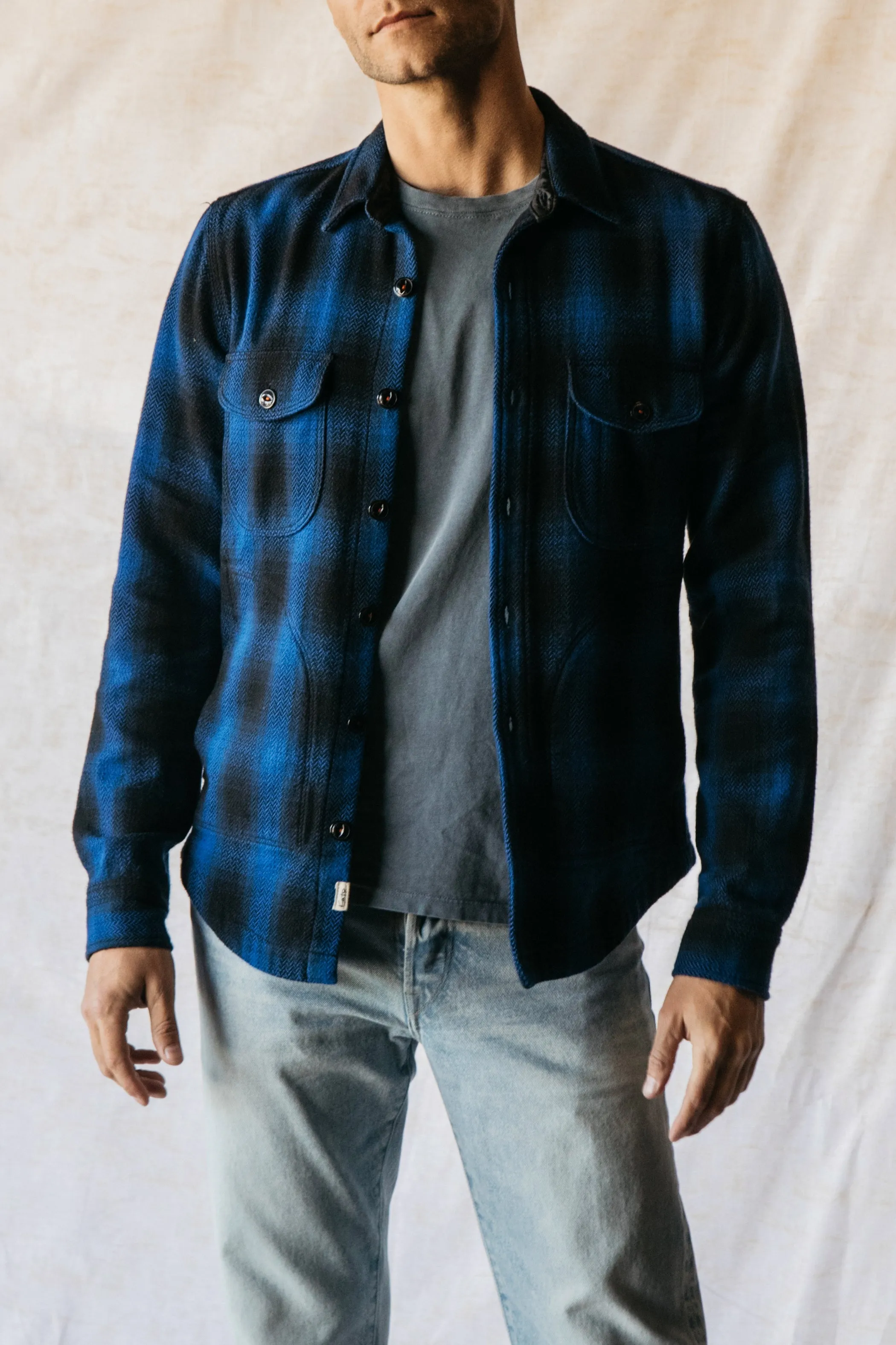 The Anvil Herringbone Jacket - Blue Black