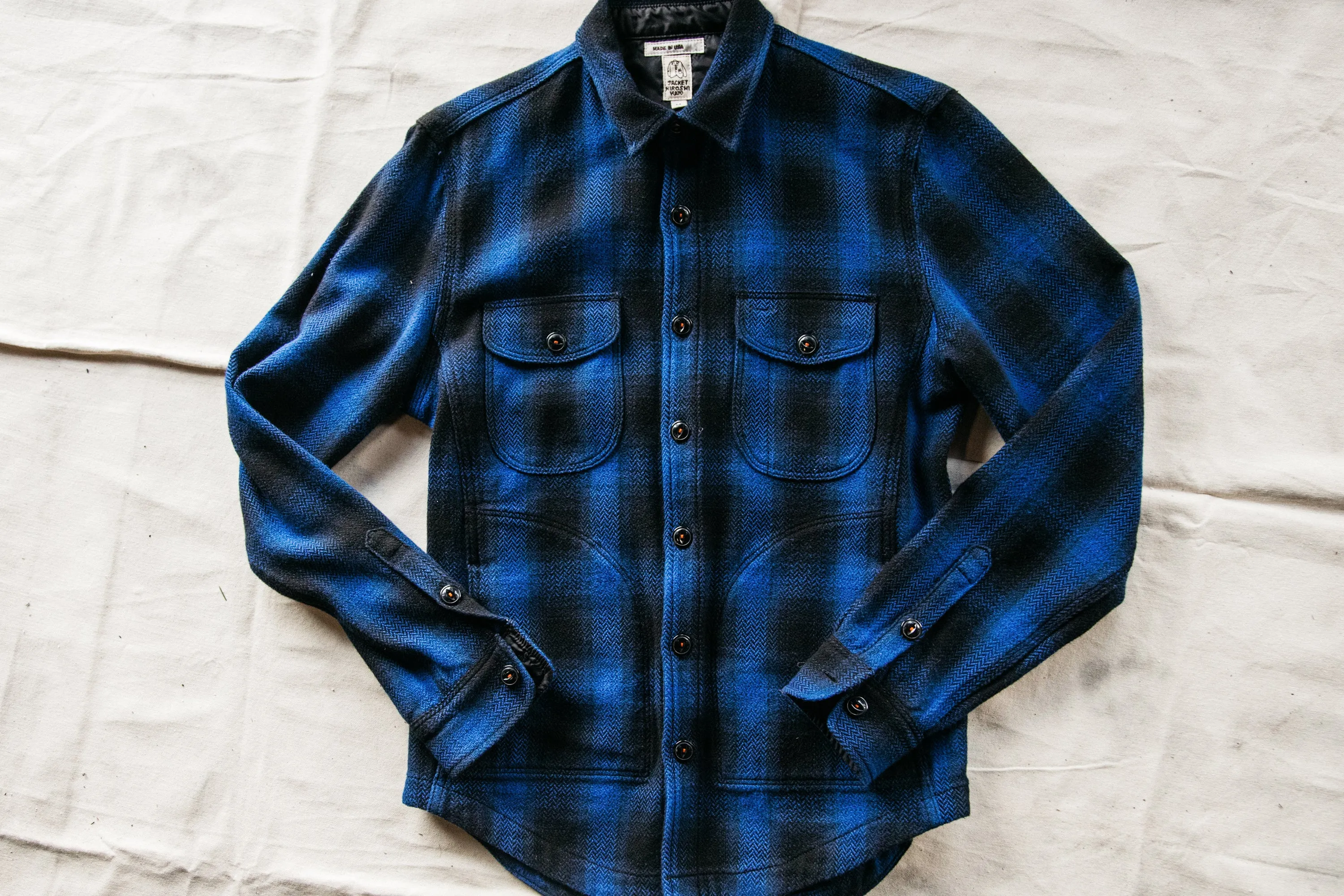 The Anvil Herringbone Jacket - Blue Black