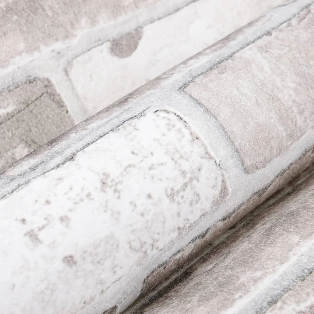 vidaXL Wallpaper 3D Brick Pattern Grey 10x0.53 m Non-woven