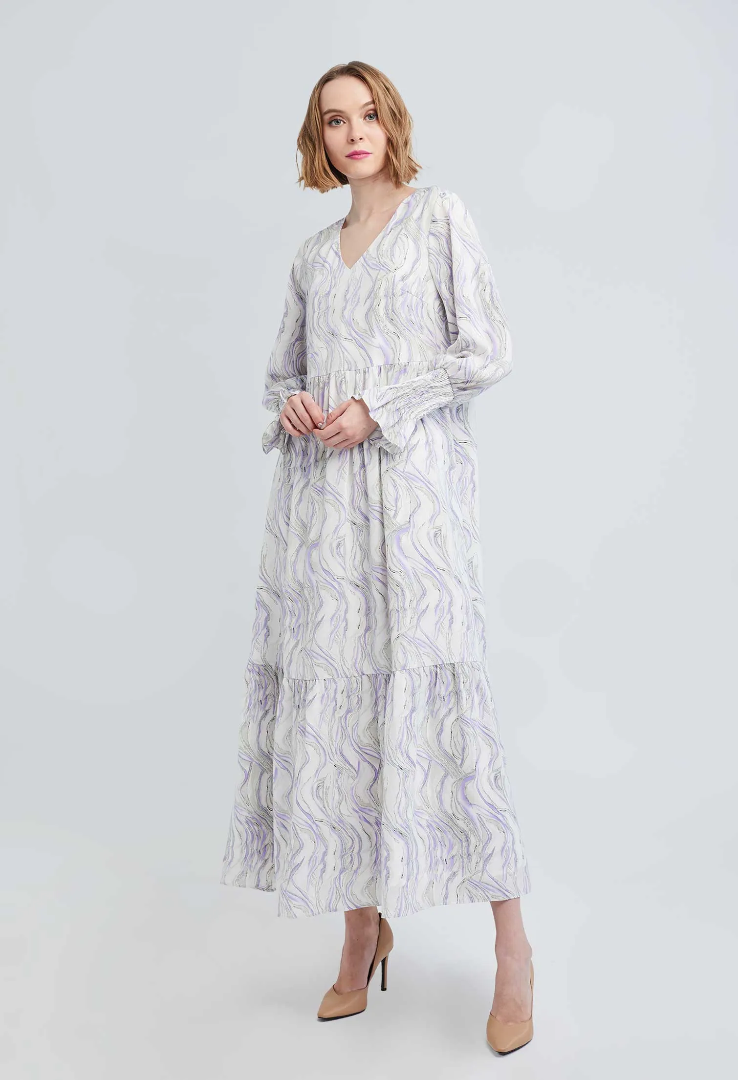 Wave Leafy Maxi Dress