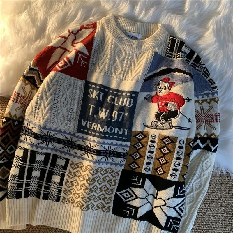 Winter Christmas Bear Casual Knitting Sweaters