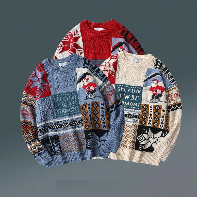 Winter Christmas Bear Casual Knitting Sweaters