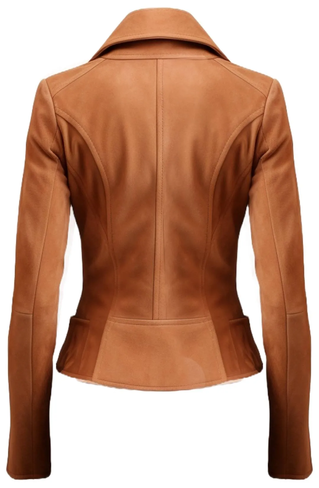 Women Camel Brown Suede Leather Jacket