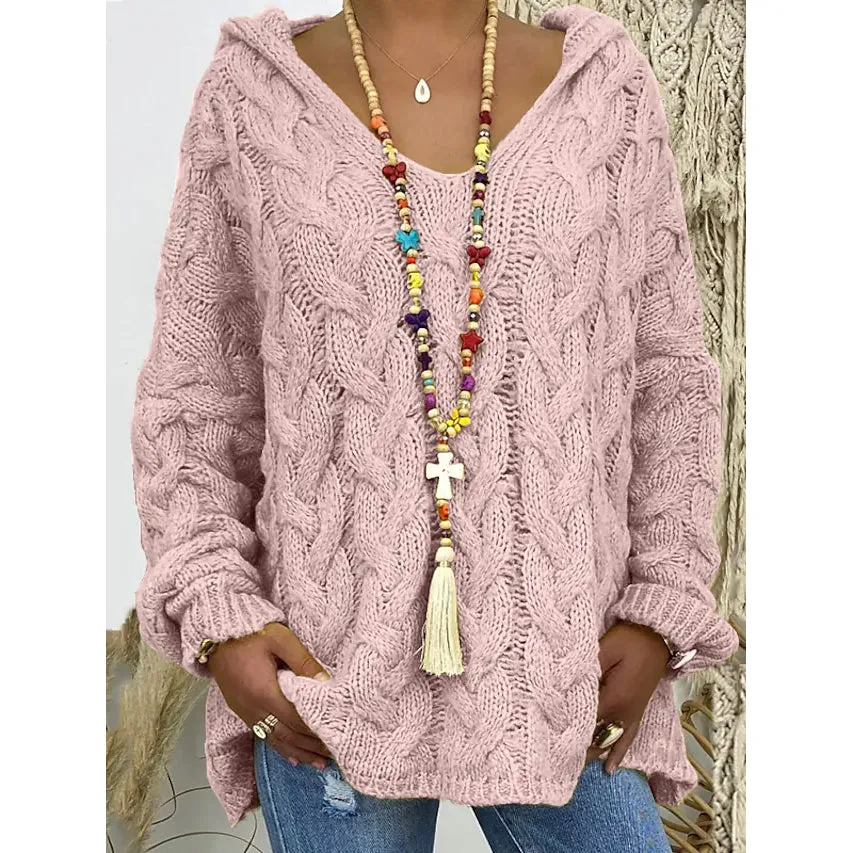 Women's Sweater Oversized Pullover Jumper Knitted Solid Color