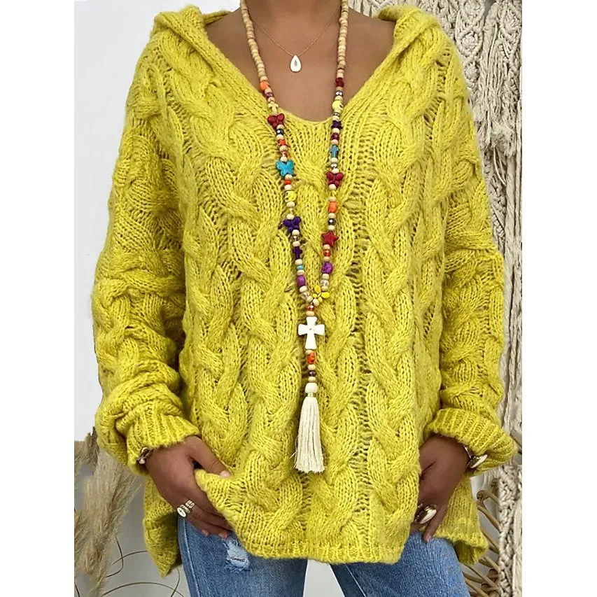 Women's Sweater Oversized Pullover Jumper Knitted Solid Color