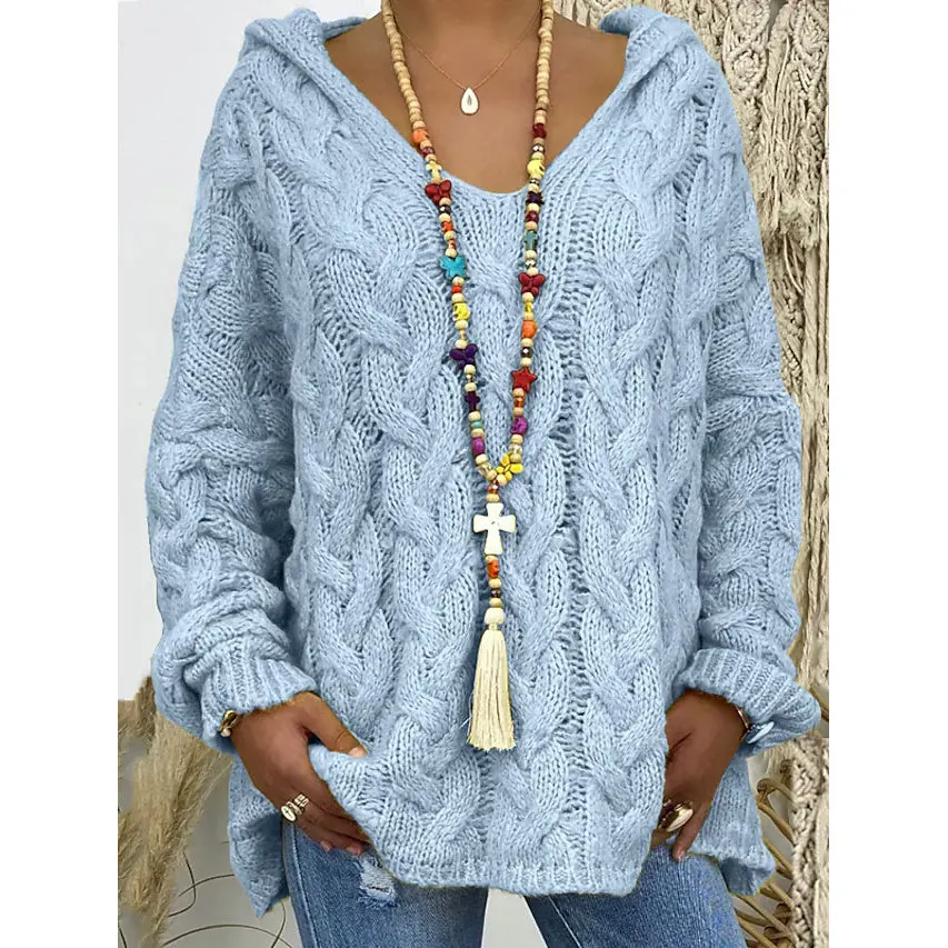 Women's Sweater Oversized Pullover Jumper Knitted Solid Color