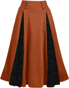 Women's Vintage Gothic Court Lace Up Patchwork Skirt Steampunk Medieval Renaissance Victorian A-Line Pirate Skirts