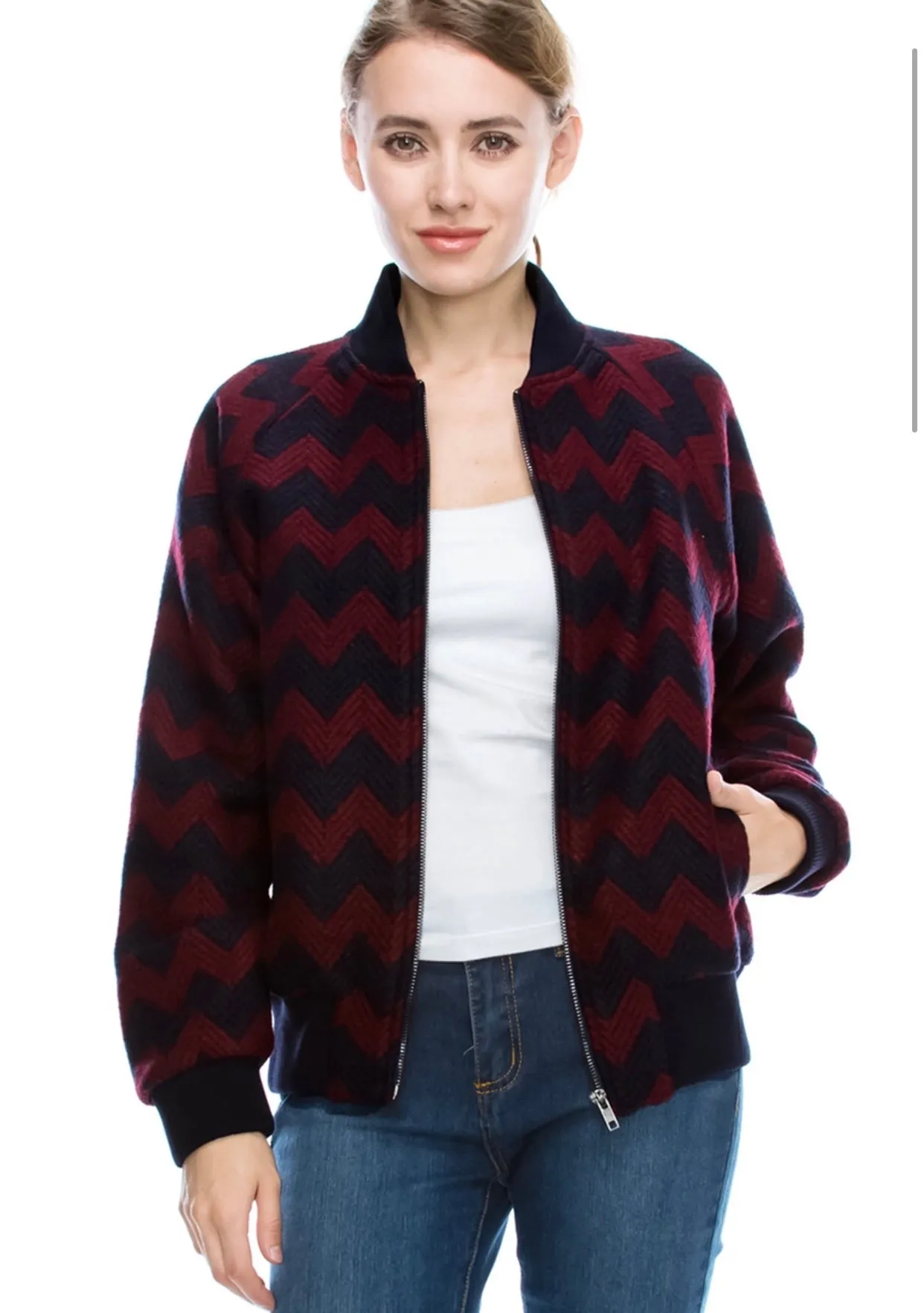 Zigzag Bomber Jacket